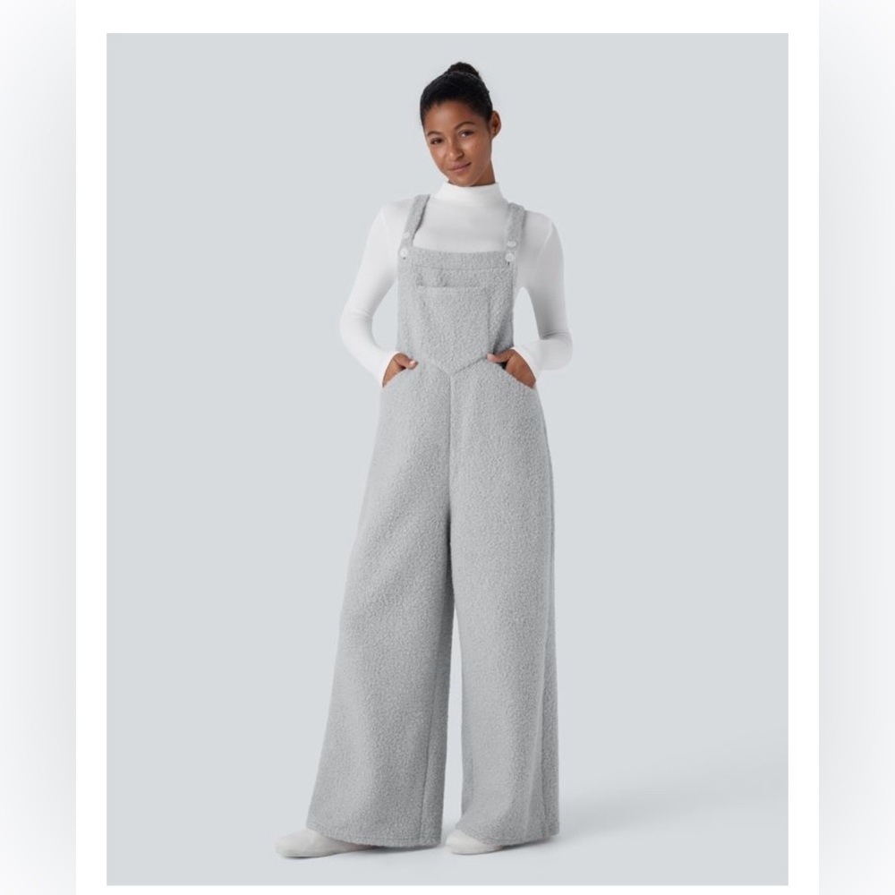 Pockets Casual Teddy Overalls